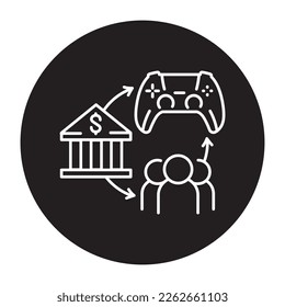 Gamefi ecosystem color line icon. Digital crypto art. Pictogram for web page.