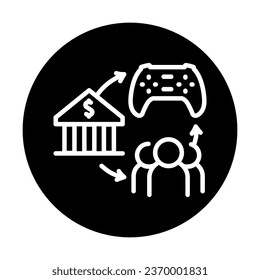 Gamefi ecosystem color line icon. Digital crypto art. Outline pictogram for web page, mobile app, promo