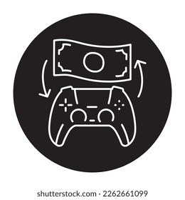 Gamefi exchange color line icon. Digital crypto art. Pictogram for web page.