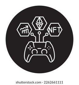 GameFi technology color line icon. Digital crypto art. Pictogram for web page.