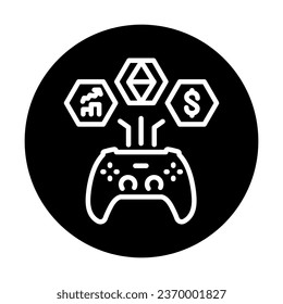 GameFi technology color line icon. Digital crypto art. Outline pictogram for web page, mobile app, promo