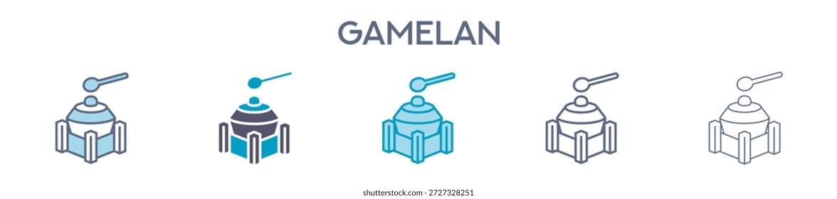 Elemento Gamelan Para Gráfico De Design - Vários Estilos. Ilustração Vetorial De Duas Cores E Preto. Vários Designs De Ícones Podem Ser Usados Para Celular, Interface Do Usuário, Web