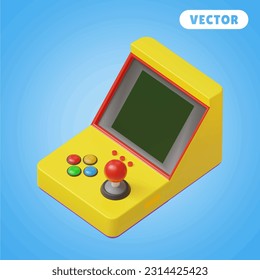 gamepad 3D vector icon set, on a blue background