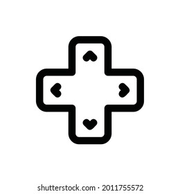 Gamepad Arrow Line Icon Logo Illustration Vector Isolated. Game Controller and Console Icon-Set. Suitable for Web Design, Logo, App. 
