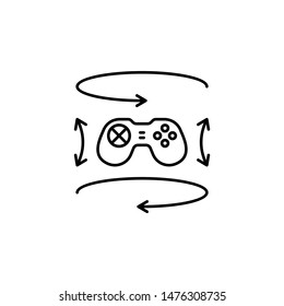 Gamepad, augmented reality, rotation icon. Element of augmented reality icon