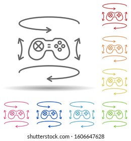 Gamepad, augmented reality, rotation in multi color style icon. Simple thin line, outline vector of augmented reality icons for ui and ux, website or mobile application