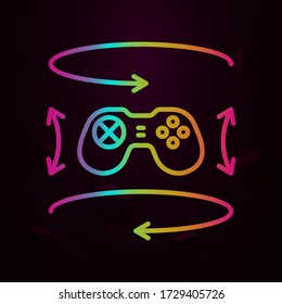 Gamepad, augmented reality, rotation nolan icon Simple thin line, outline vector of Augmented reality icons for ui and ux, website or mobile application