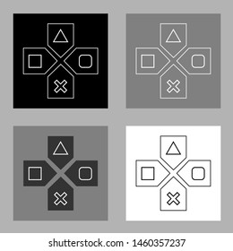 Gamepad buttons circuit background gray style flat