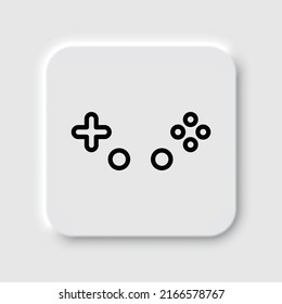 Gamepad Buttons einfache Symbolvektorgrafik. Flaches Design. Neumorphism design.ai