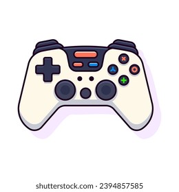 Gamepad Colourful Vector Flat Illustration. Perfect for different cards, textile, web sites, apps 