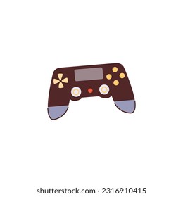 Gamepad or computer games joypad icon or symbol flat vector illustration isolated on white background. Gamer play console controller or joypad with buttons.