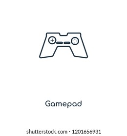 Gamepad concept line icon. Linear Gamepad concept outline symbol design. This simple element illustration can be used for web and mobile UI/UX.