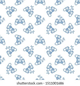 Gamepad concept pattern. Vector seamless background made with joystick outline icon