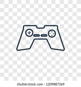 Gamepad concept vector linear icon isolated on transparent background, Gamepad concept transparency concept in outline style