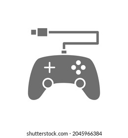 Gamepad, console controler grey icon. Isolated on white background