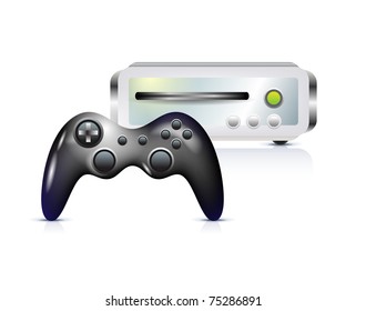 Gamepad with console on white