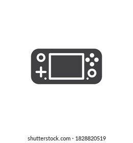 Gamepad console vector icon. filled flat sign for mobile concept and web design. Handheld gamepad glyph icon. Symbol, logo illustration. Vector graphics
