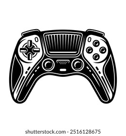 Gamepad for console vector monochrome illustration isolated on white background