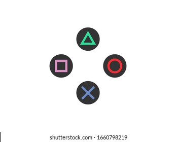 Gamepad control buttons icon. Vector illustration, flat design.