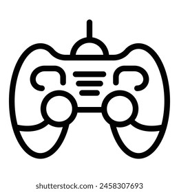 Gamepad controller icon outline vector. Videogame joystick. Digital technology peripheral