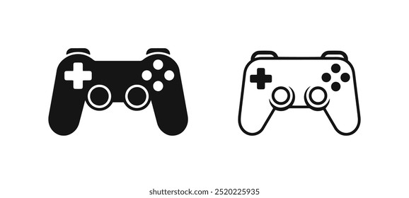 Gamepad controller icon. Video game device symbol