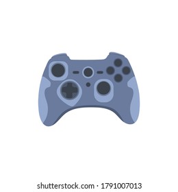 Gamepad, controller, input device.Gaming controller line and color drawing. Flat style, colorful, vector illustration.