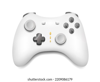 Gamepad. Controlador aislado en blanco. Controlador de videojuegos. Palo de joyas. Ilustración vectorial.