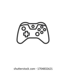 Gamepad controller line icon. linear style sign for mobile concept and web design. Console game controller outline vector icon. Symbol, logo illustration. Vector graphics