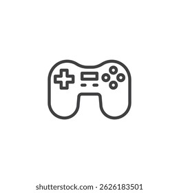 Gamepad controller line icon. linear style sign for mobile concept and web design. Game controller outline vector icon. Symbol, logo illustration. Vector graphics