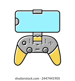 gamepad controller for phone color icon vector. gamepad controller for phone sign. isolated symbol illustration
