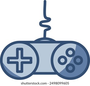 gamepad controller vector icon transparent background. replaceable blue color design