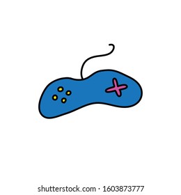 gamepad doodle icon, vector illustration