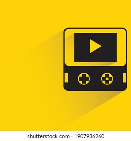 gamepad with drop shadow on yellow background