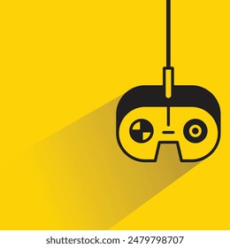 gamepad with drop shadow on yellow background