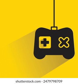 gamepad with drop shadow on yellow background