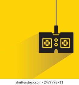 gamepad with drop shadow on yellow background