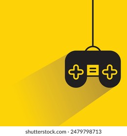 gamepad with drop shadow on yellow background