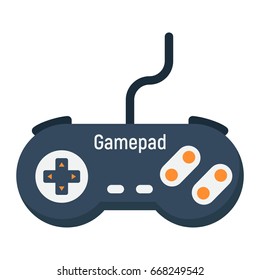 Gamepad flat icon, console and joystick, vector graphics, a colorful solid pattern on a white background, eps 10.