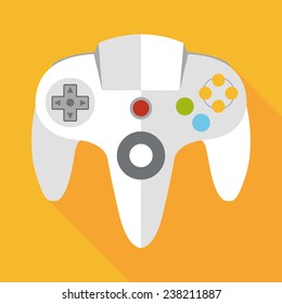 gamepad flat icon with long shadow