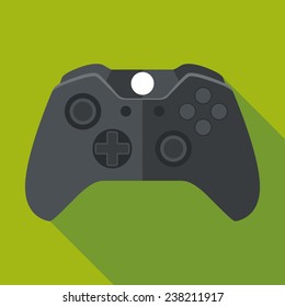 gamepad flat icon with long shadow