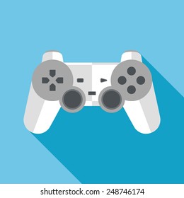 gamepad flat icon with long shadow