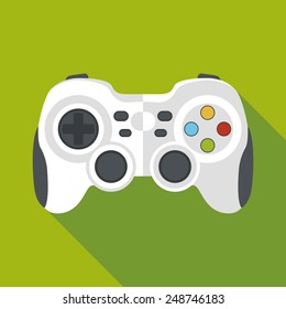 gamepad flat icon with long shadow