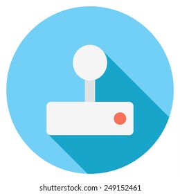  Gamepad flat icon. Modern flat icons with long shadow effect in stylish colors. Icons for Web and Mobile Application. EPS 10.