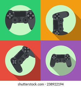 gamepad flat icon set