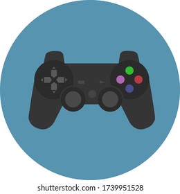 gamepad from the game console with a blue circle in a simple style