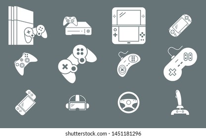 Gamepad and Game console icons set - Vector symbols of joysticks and cyber sport for Web or Mobile