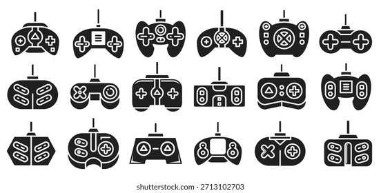 gamepad and game console icons set