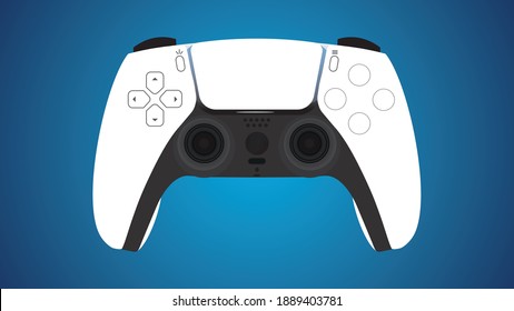 Gamepad de la consola de juegos aislada en gradiente. Ilustración vectorial. EPS 10.