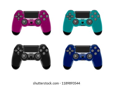 Gamepad for game console.The joystick for the console.The controller in the vector.Joystick vector illustration.