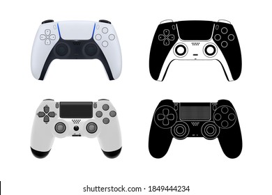 Juego joystick en vector.Gamepad para la consola en vector.